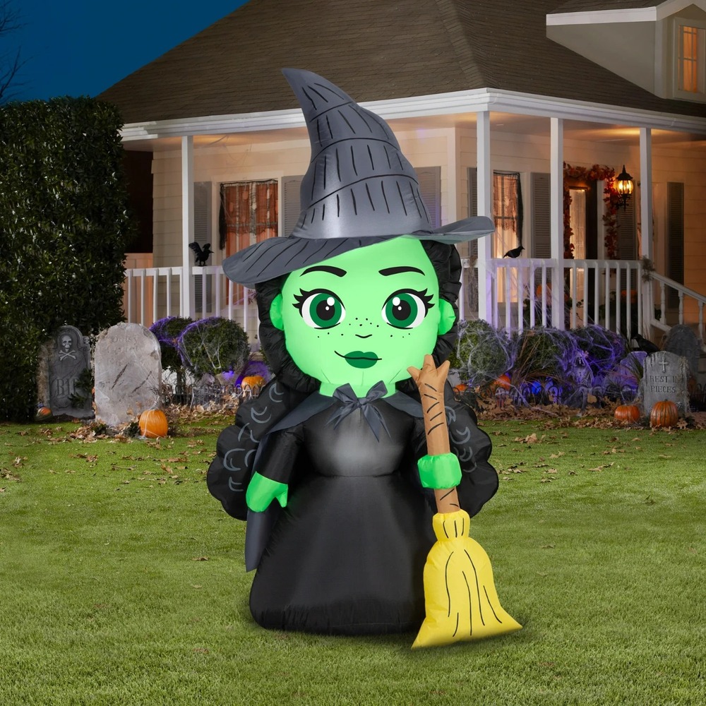 Wicked Elphaba 4.5 Ft Halloween Witch Airblown Inflatable Lights Up Yard Decor